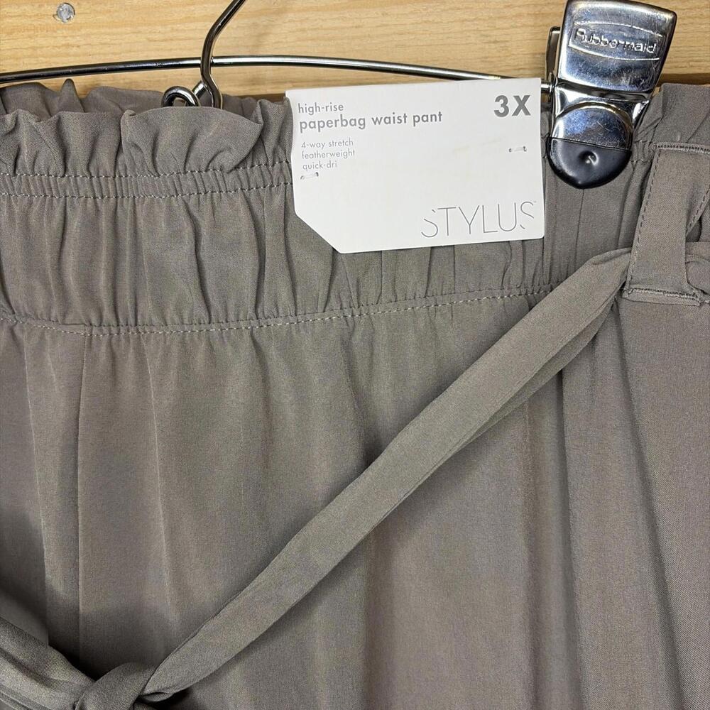 Stylus Pants Women’s 3X NWT Paper Bag Waist High-Rise Featherweight Quick Dry - Picture 3 of 9